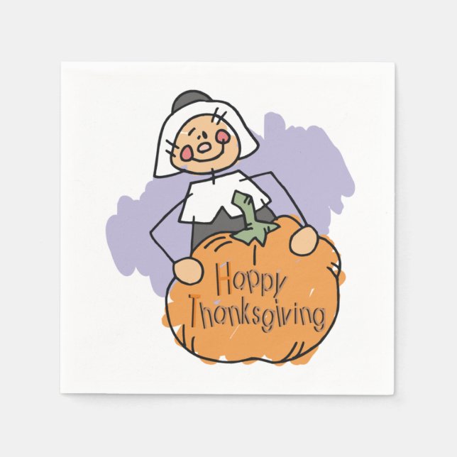 Pilgrim Thanksgiving Decoration Napkin (Front)