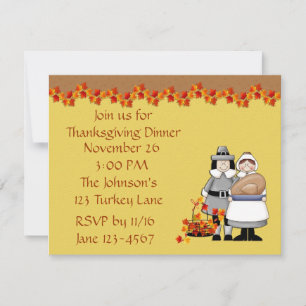 Pilgrim Thanksgiving Invitation