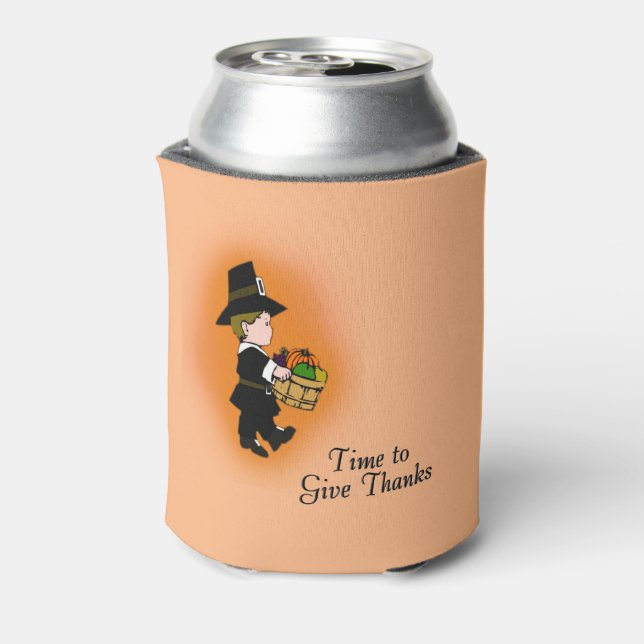 Pilgrim Time to Give Thanks  Can Cooler (Can Back)