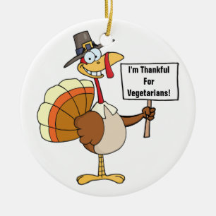 Pilgrim Turkey Sign Ceramic Tree Decoration