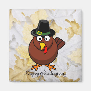 Pilgrim Turkey Thanksgiving Refrigerator Magnet