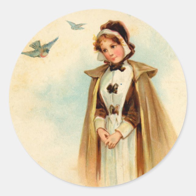 Pilgrim Woman Sticker (Front)