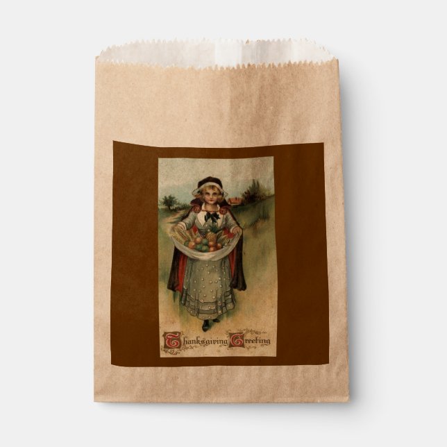 Pilgrim Woman Vintage Thanksgiving Favour Bags (Front)
