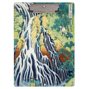 Pilgrims at Kirifuri Waterfall Japanese art Clipboard