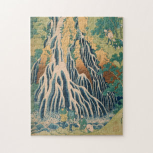Pilgrims at Kirifuri Waterfall on Mount Kurokami Jigsaw Puzzle