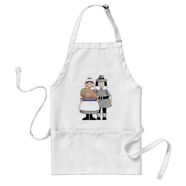 Pilgrims At Thanksgiving Apron (Front)