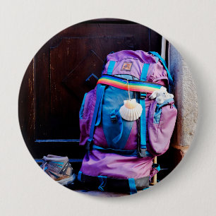 Pilgrim's backpack 10 cm round badge