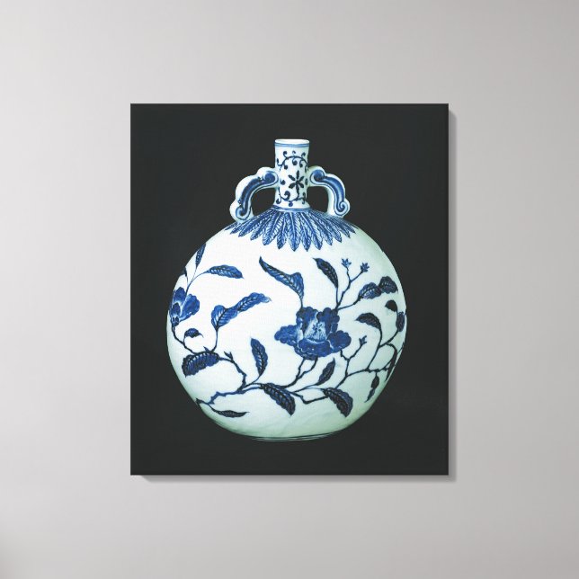 Pilgrim's 'Blue and White' Gourd with Floral Canvas Print (Front)