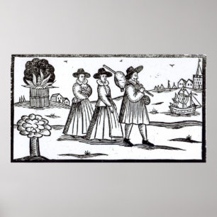 Pilgrims departing for the New World Poster