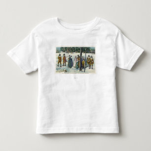 Pilgrims Going to Church in the Snow Scene Toddler T-Shirt