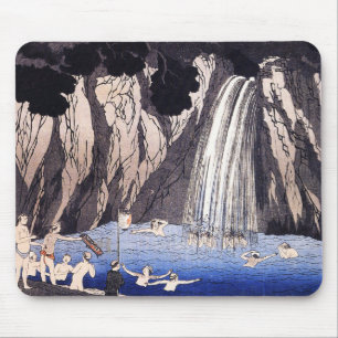Pilgrims in the waterfall by Utagawa Kuniyoshi Mouse Mat