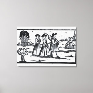 Pilgrims set sail on the Mayflower Canvas Print