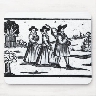 Pilgrims set sail on the Mayflower Mouse Mat