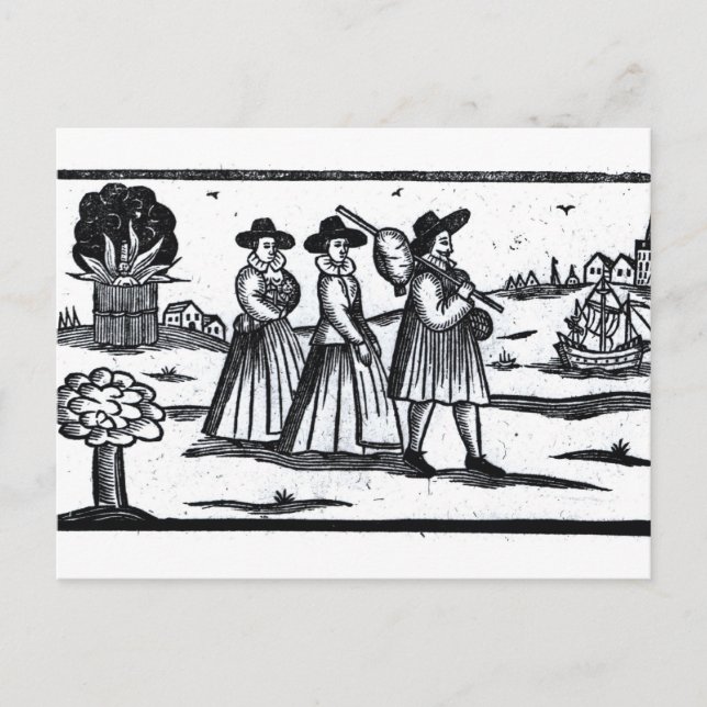 Pilgrims set sail on the Mayflower Postcard (Front)