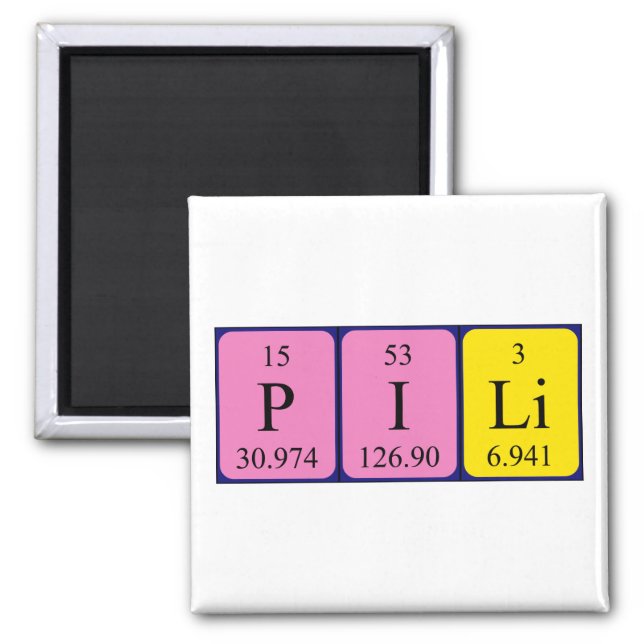 Pili periodic table name magnet (Front)