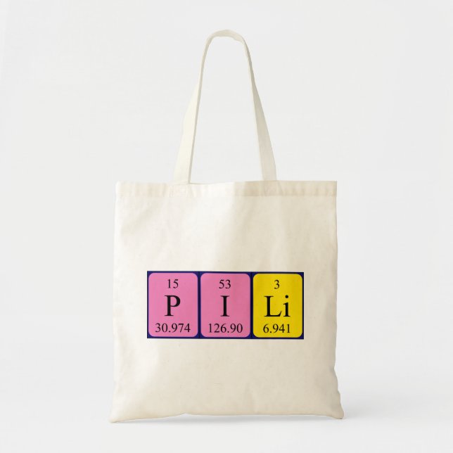Pili periodic table name tote bag (Front)