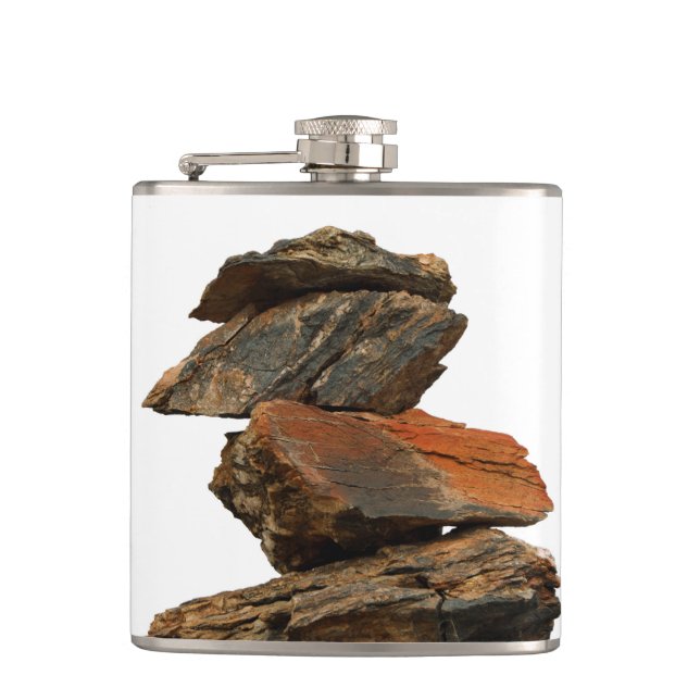 Piling Rocks Hip Flask (Front)