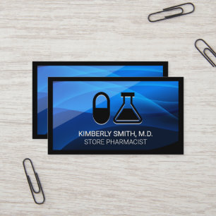 Pill and Beaker   Pharmacist Science Business Card