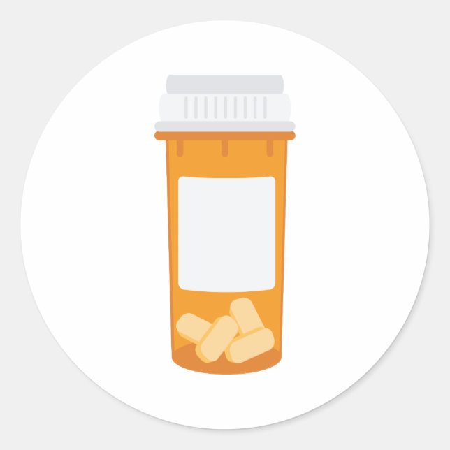 Pill Bottle Classic Round Sticker (Front)