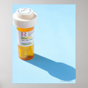 Pill bottle full of medication poster