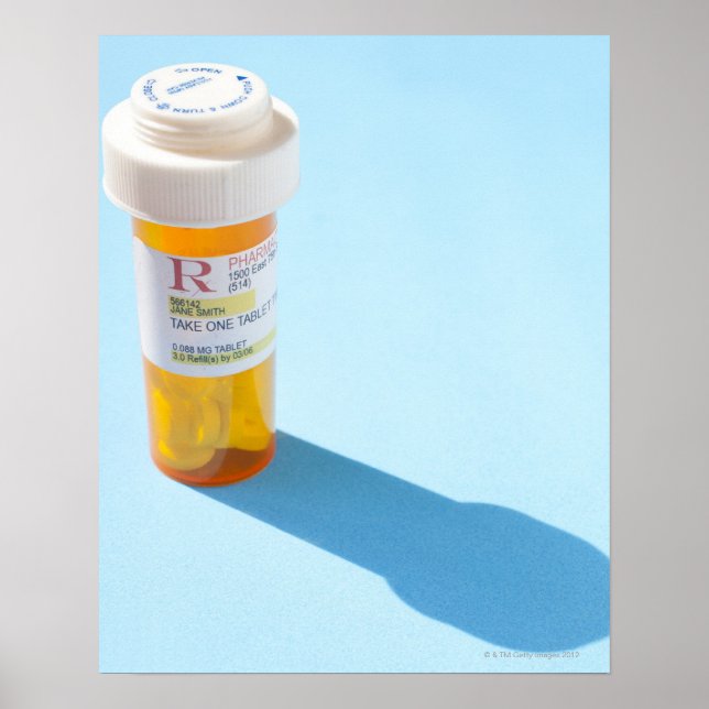 Pill bottle full of medication poster (Front)