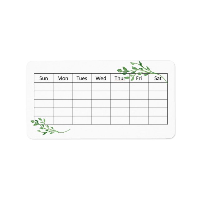 Pill Bottle Sticker Label. Mark off days for meds (Front)