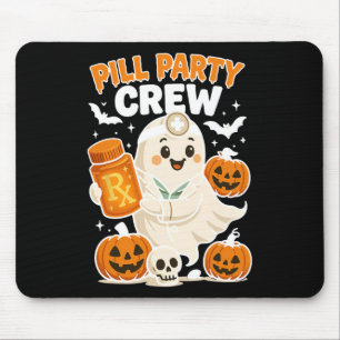 Pill Party Crew Pharmacy Tech Ghost Nurse Pumpkin  Mouse Mat