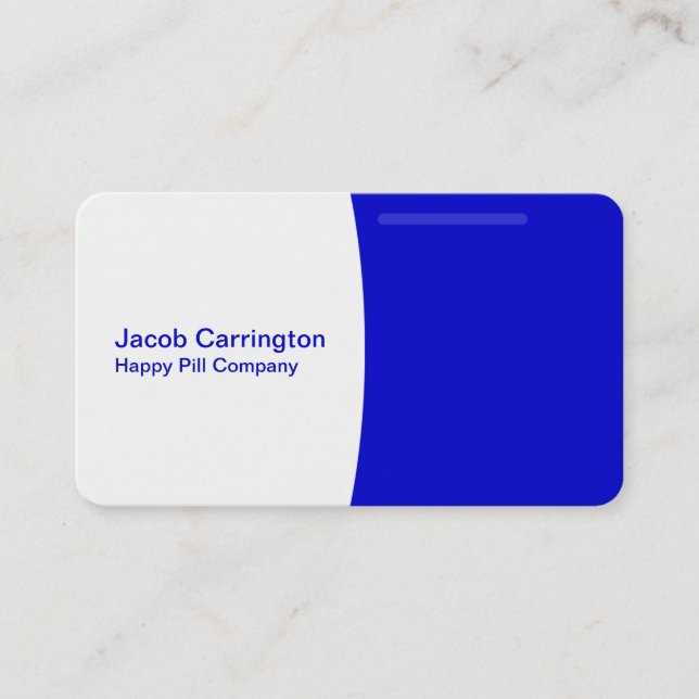 Pill Shaped (Blue) Business Card (Front)