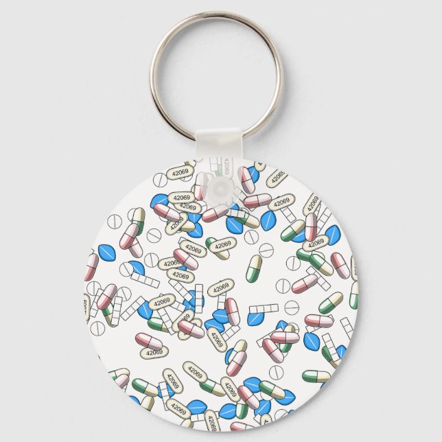 Pill Sprinkles Pattern Key Ring (Front)