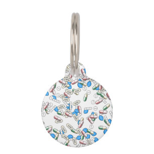 Pill Sprinkles Pattern Pet Tag