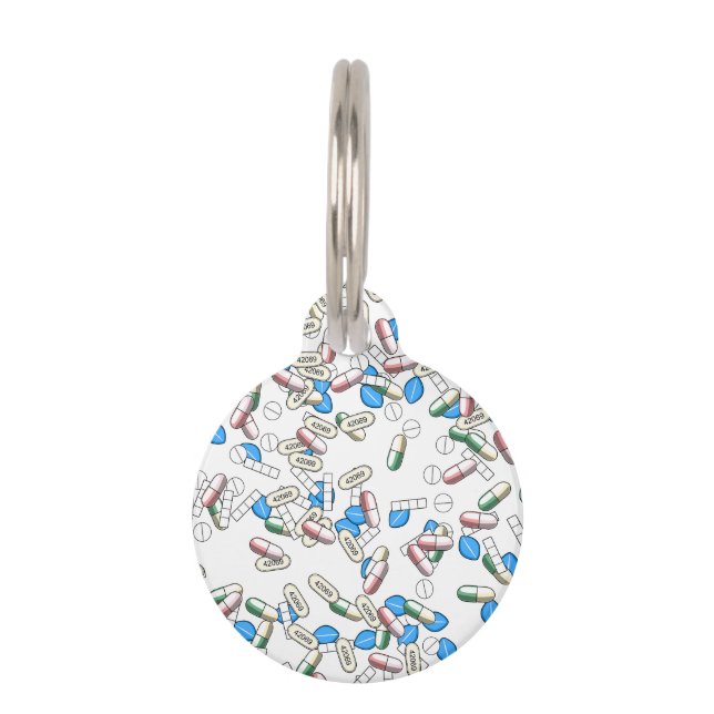 Pill Sprinkles Pattern Pet Tag (Front)