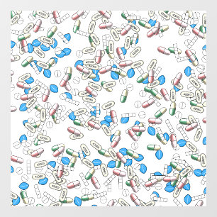 Pill Sprinkles Pattern Window Cling