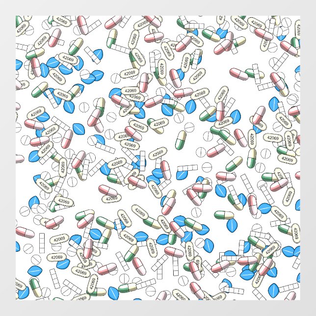 Pill Sprinkles Pattern Window Cling (Sheet)
