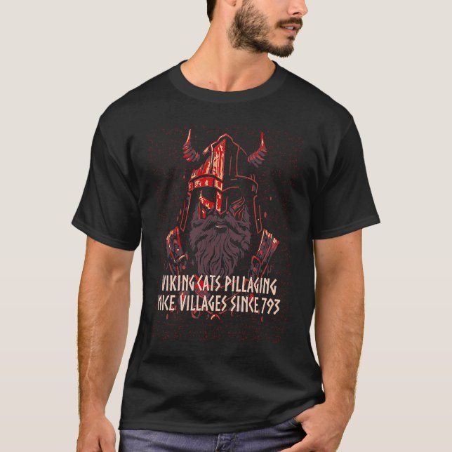 Pillaging Mice Villages  Viking Humor Norse Norweg T-Shirt (Front)