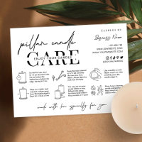 Pillar Candle Safety Instructions Modern Care Card