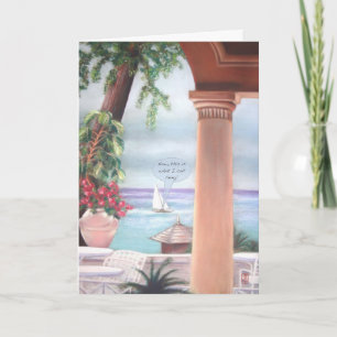 Pillar, Sea & Sailboat Retirement Card