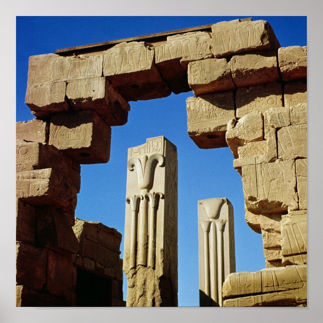 Pillars decorated with stylised lotus poster (Front)