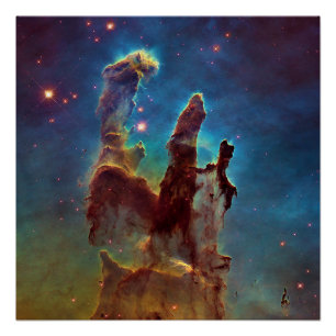 Pillars of Creation Eagle Nebula Abstract Cosmos Poster
