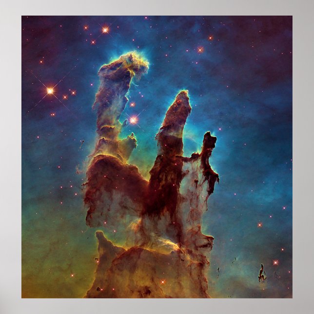 Pillars of Creation Eagle Nebula Abstract Cosmos Poster (Front)