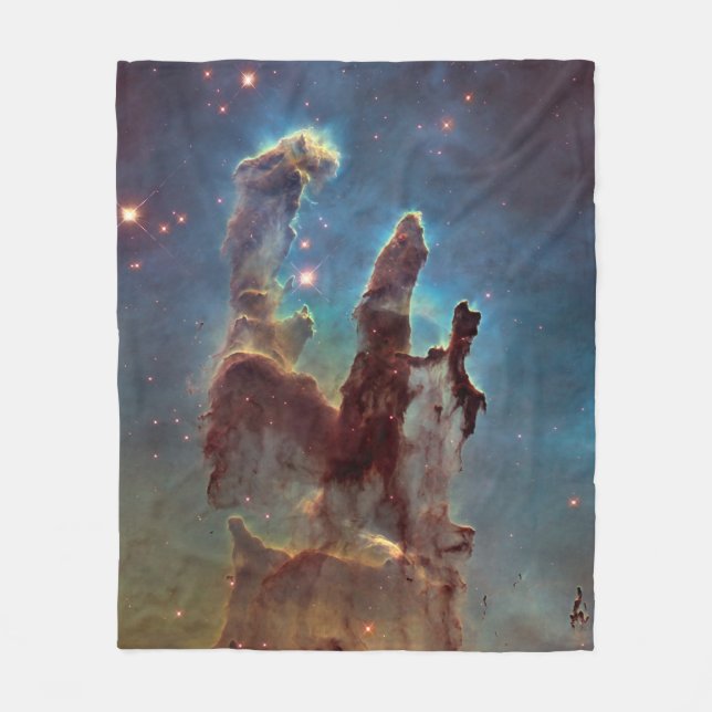Pillars of Creation, Eagle Nebula Hubble Space Fleece Blanket (Front)