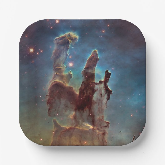 Pillars of Creation, Eagle Nebula Hubble Space Paper Plate (Front)