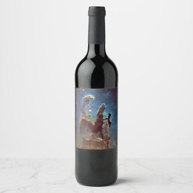 Pillars of Creation, Eagle Nebula Hubble Space Wine Label (Front)