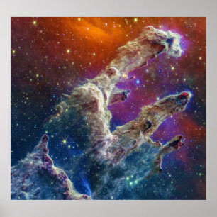 Pillars of Creation Eagle Nebula M16 NGC 6611 JWT Poster