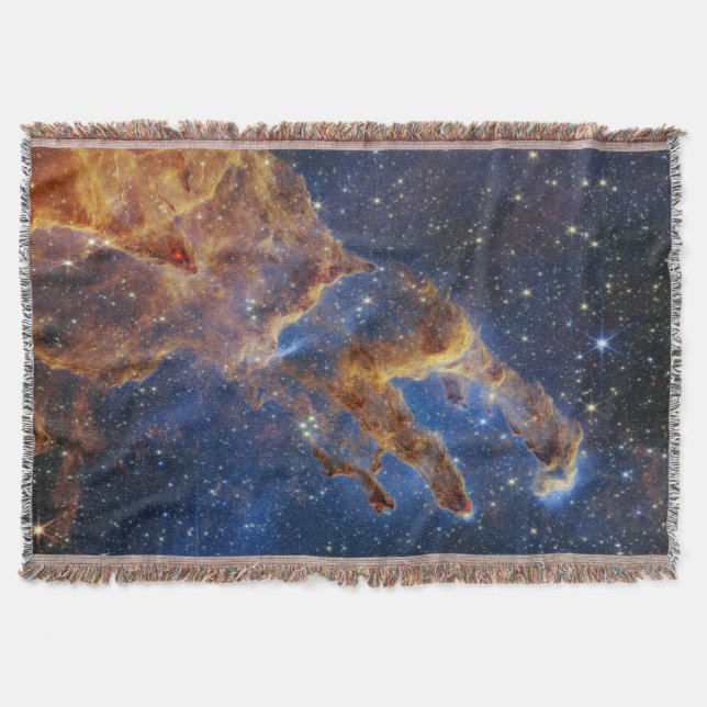 Pillars of Creation Eagle Nebula Webb Telescope Throw Blanket (Front)