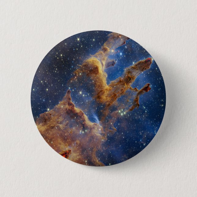 Pillars of Creation Galaxy Space Round Button (Front)