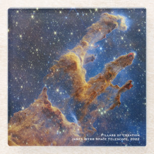 Pillars of Creation James Webb Hi-Res 2022 Glass Coaster