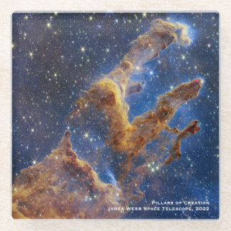 Pillars of Creation James Webb Hi-Res 2022 Glass Coaster