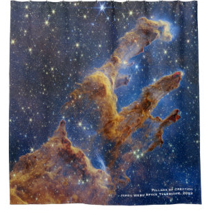 Pillars of Creation James Webb Hi-Res 2022 Shower Curtain
