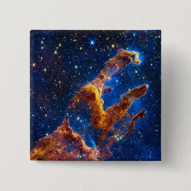 Pillars of Creation - James Webb NIRCam Astronomy 15 Cm Square Badge (Front)