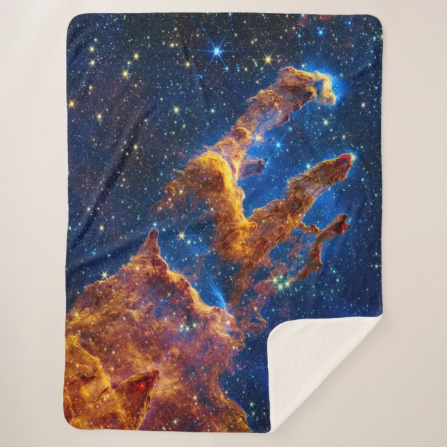 Pillars of Creation - James Webb NIRCam Astronomy Sherpa Blanket (Front)
